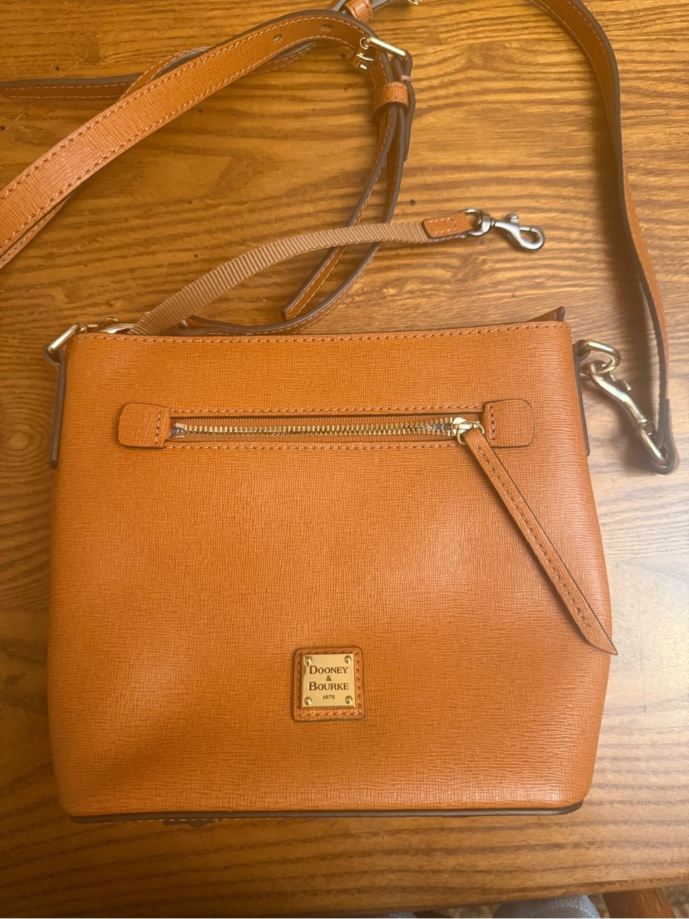 Dooney & Bourke Tan Crossbody Bag with Gold Hardware